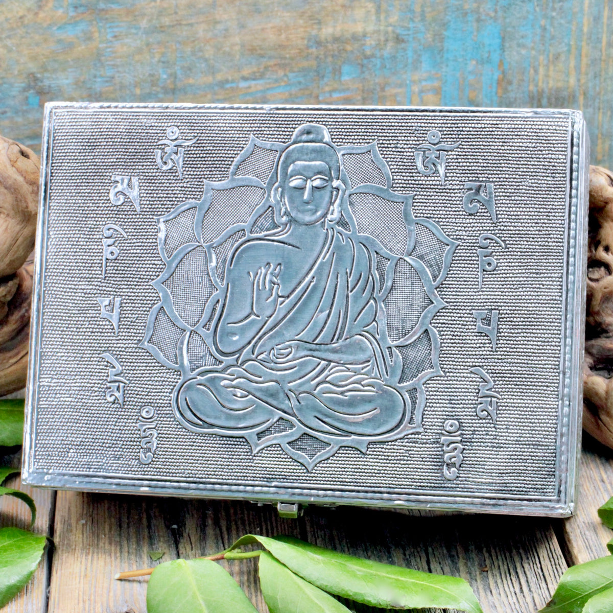 Embossed Silver Buddha Treasure Box