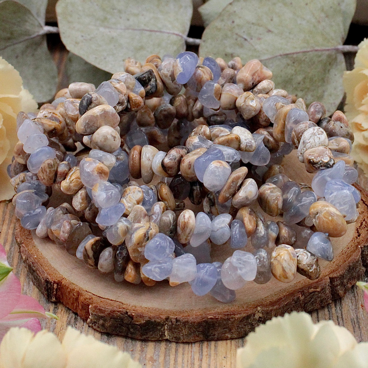 Blue Agate Chip Bracelet