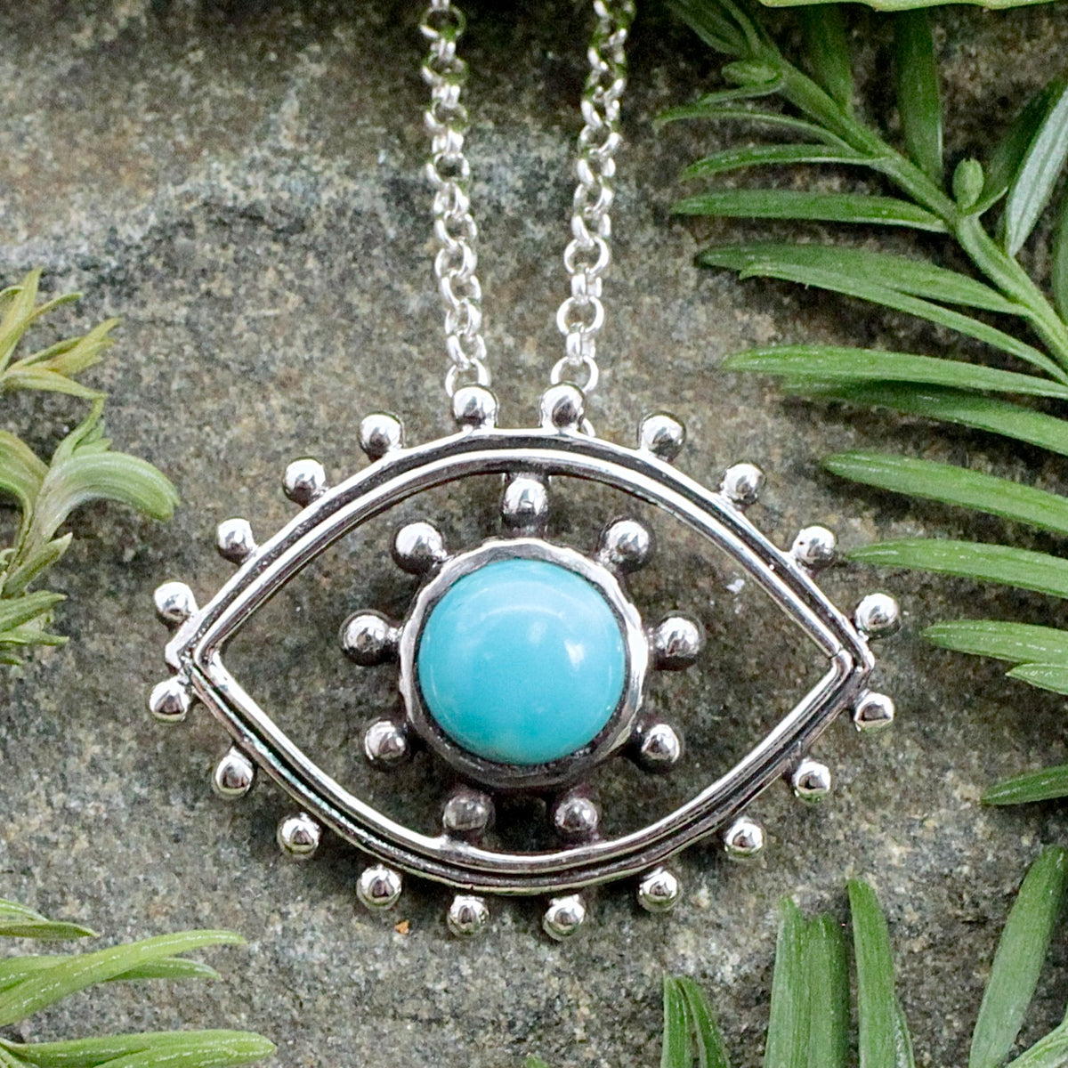 Turquoise Evil Eye Pendant