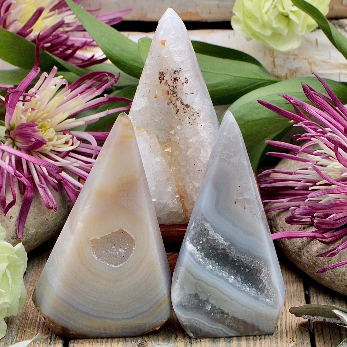 Druzy Agate Geometric Cutbase
