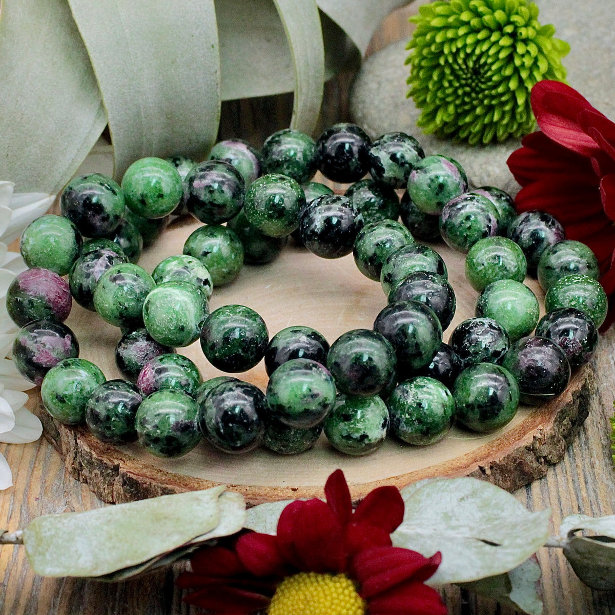 Ruby in Zoisite Bracelet - 10mm