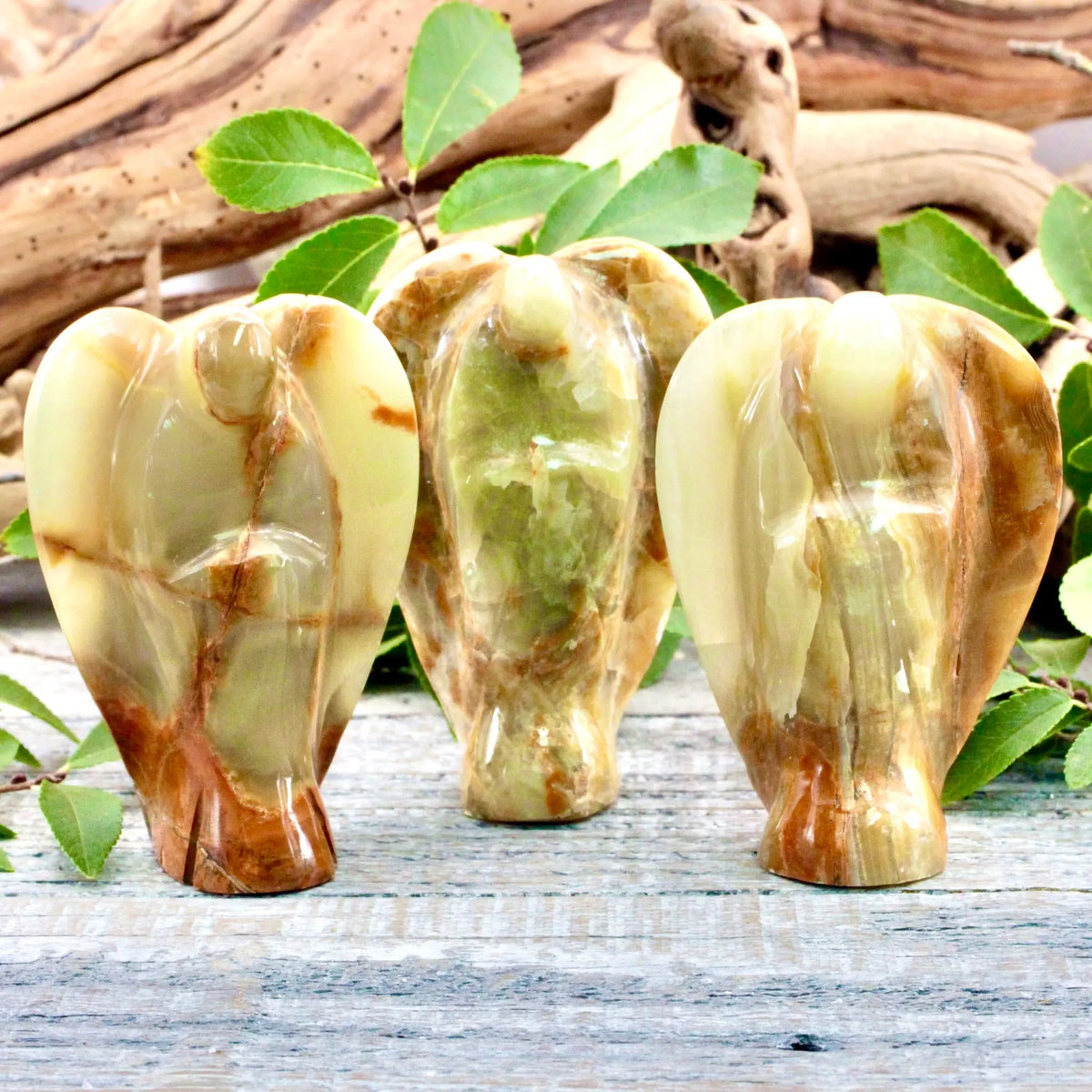 Green Calcite Angel Carving - 3"