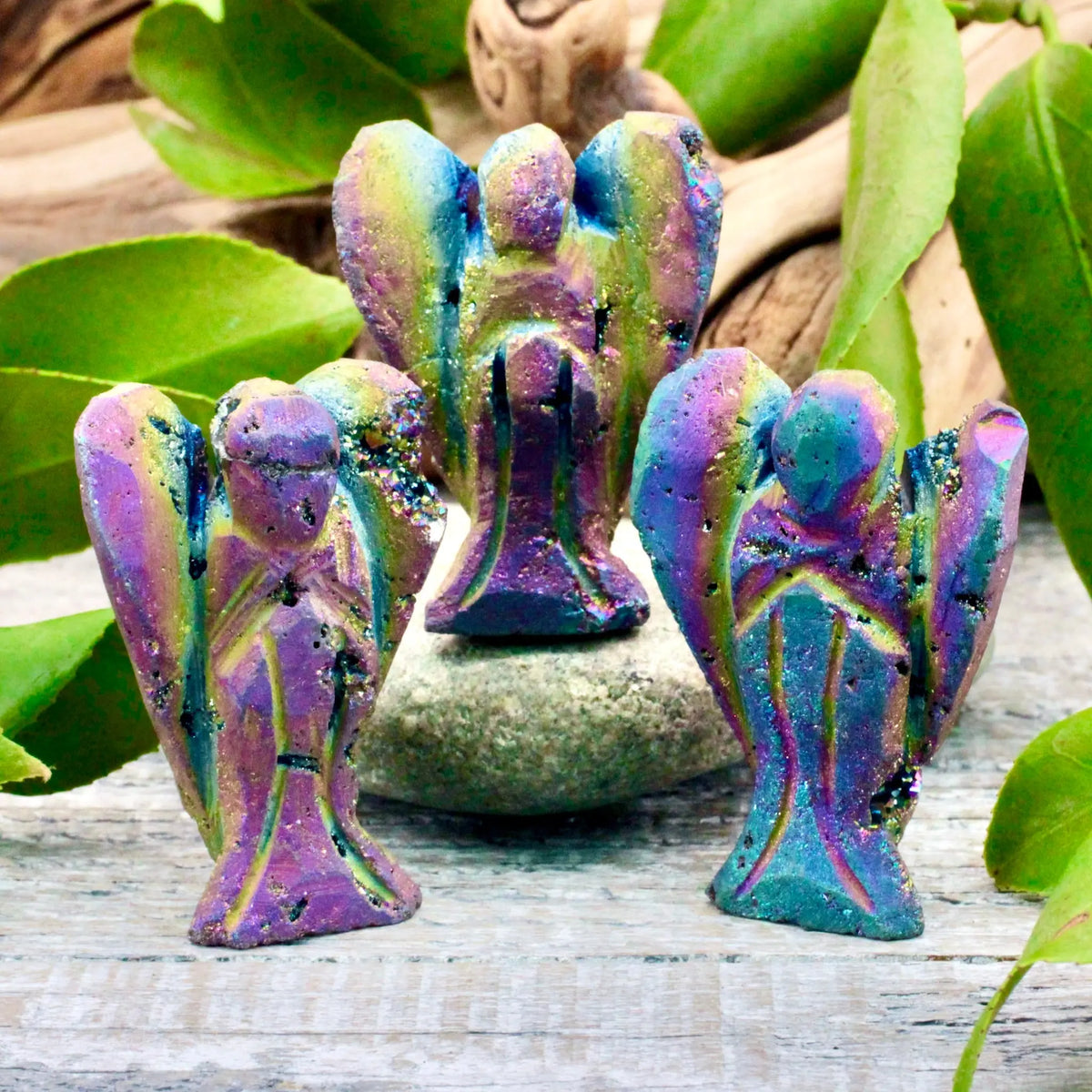 Titanium Aura Angel Carving - 2"