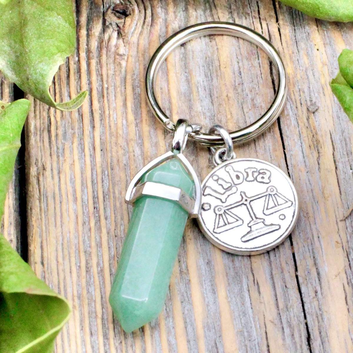 Green Aventurine Zodiac Keychain - Libra