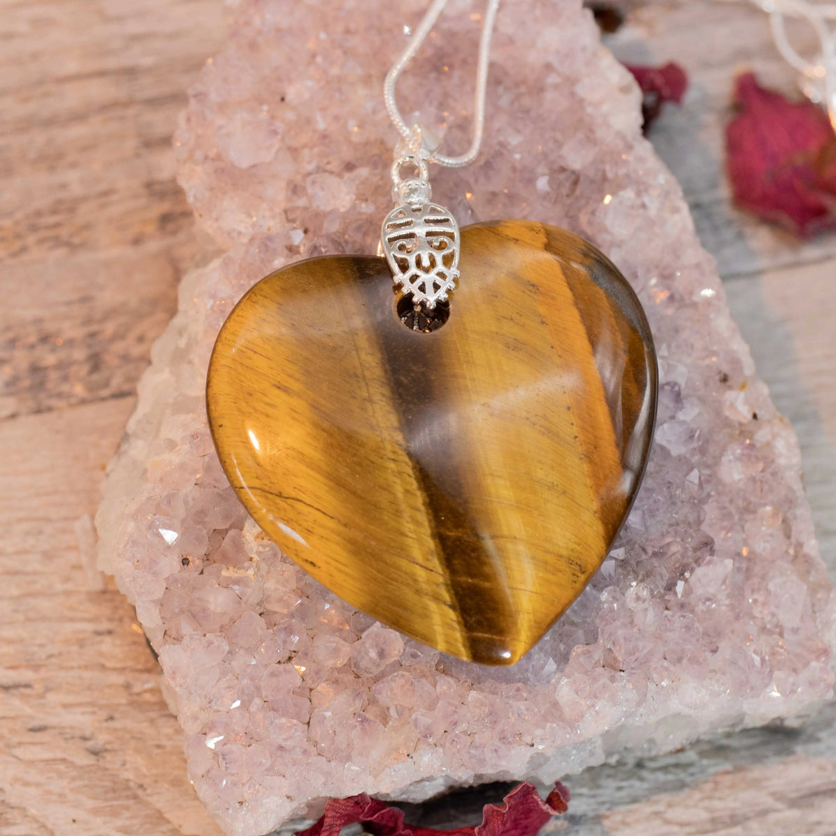 Tiger's Eye Heart Necklace
