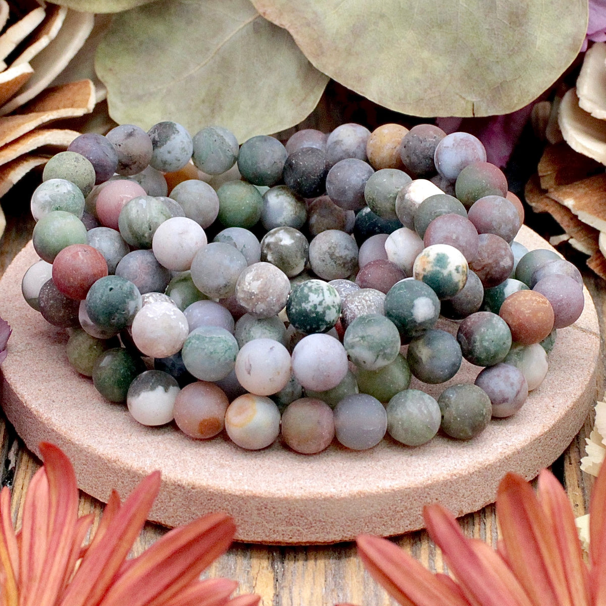 Fancy Jasper Matte Bracelet - 8mm