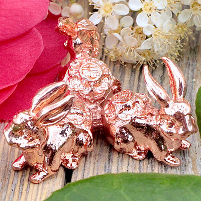 Rose Gold Triple Bunny Sphere Stand