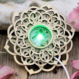 Lotus Sphere Holder with Color-Changing Light