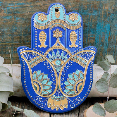 Blue Hamsa Wall Plaque