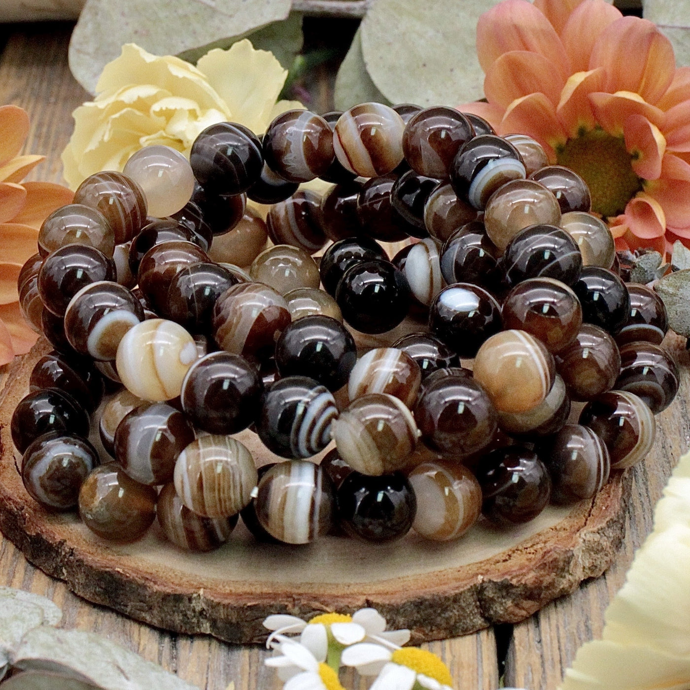 Brown Agate Bracelet - 10mm