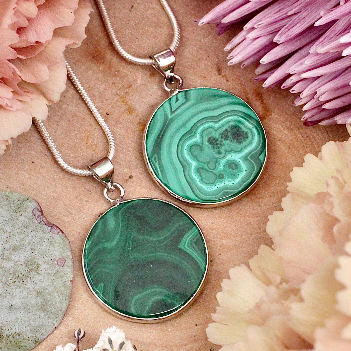 Malachite Coin Pendant