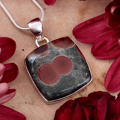 Peanut Obsidian Pendant - Sterling Silver