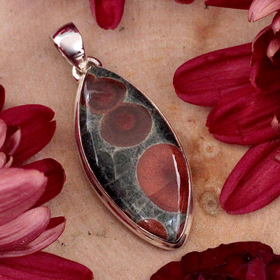 Peanut Obsidian Pendant - Sterling Silver