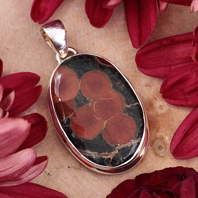 Peanut Obsidian Pendant - Sterling Silver