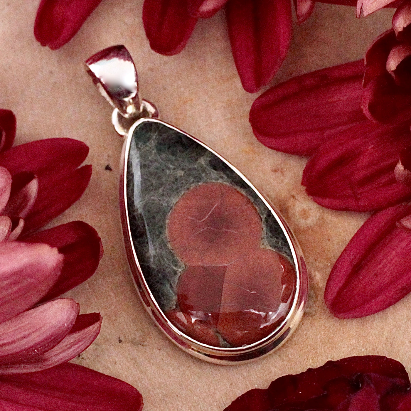 Peanut Obsidian Pendant - Sterling Silver