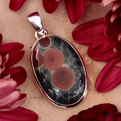Peanut Obsidian Pendant - Sterling Silver