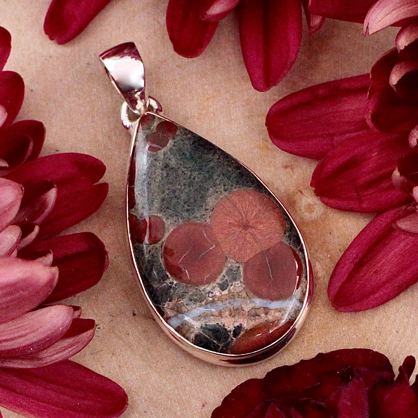 Peanut Obsidian Pendant - Sterling Silver