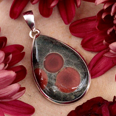 Peanut Obsidian Pendant - Sterling Silver