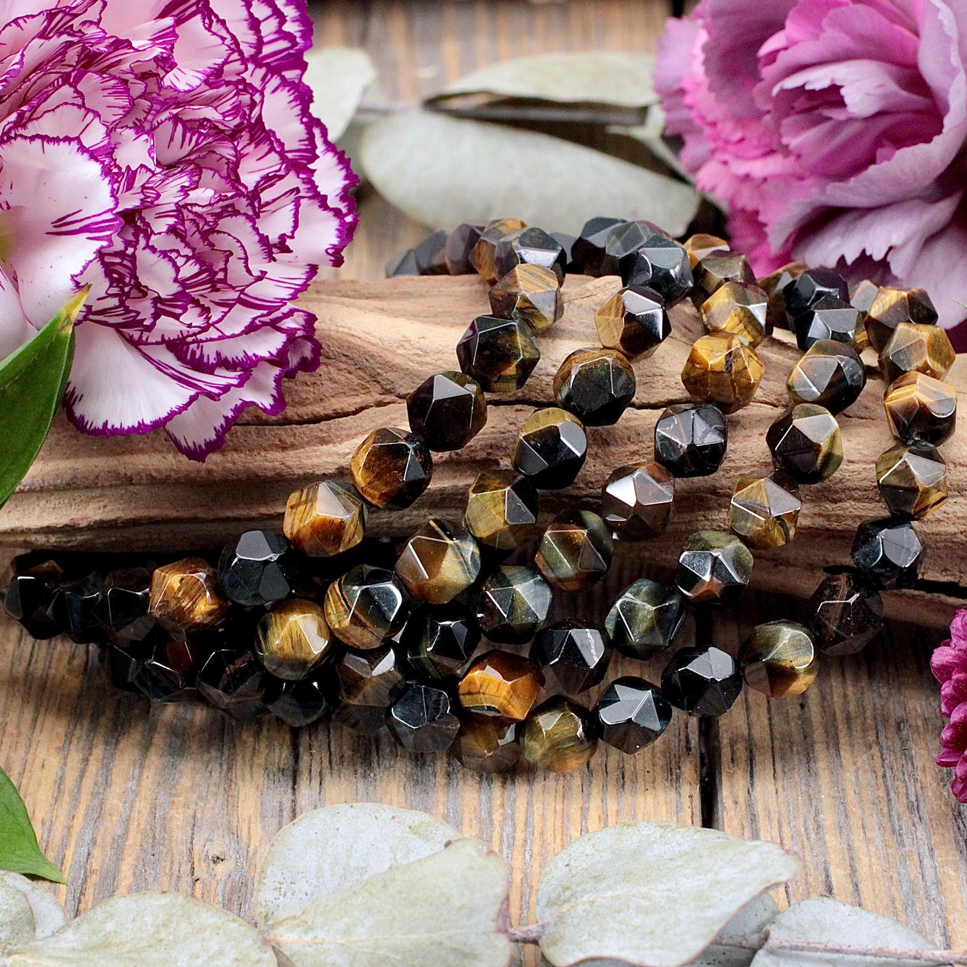 Tiger's Eye Dodecahedron Bracelet - 8mm