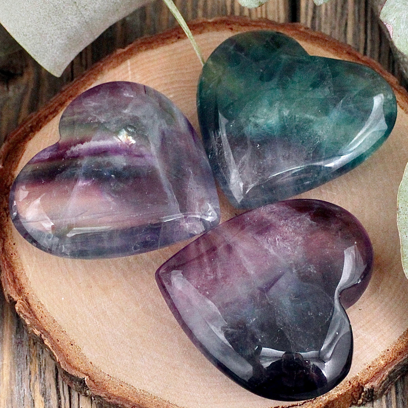 Rainbow Fluorite Heart