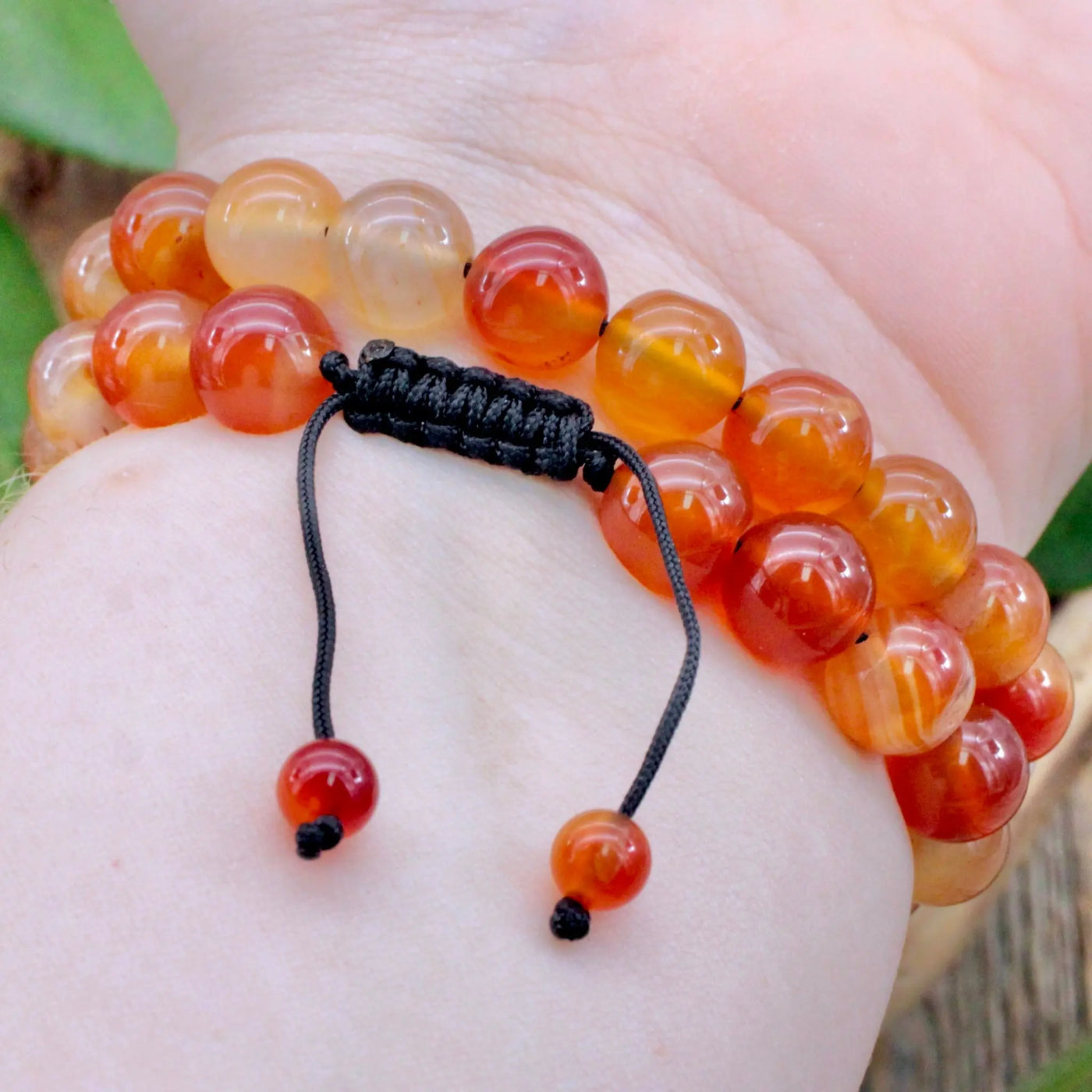 Red Agate Adjustable Bracelet - 10mm