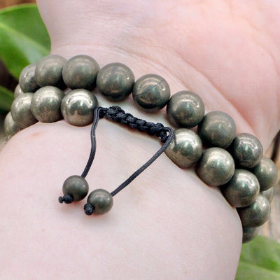 Pyrite Adjustable Bracelet - 10mm