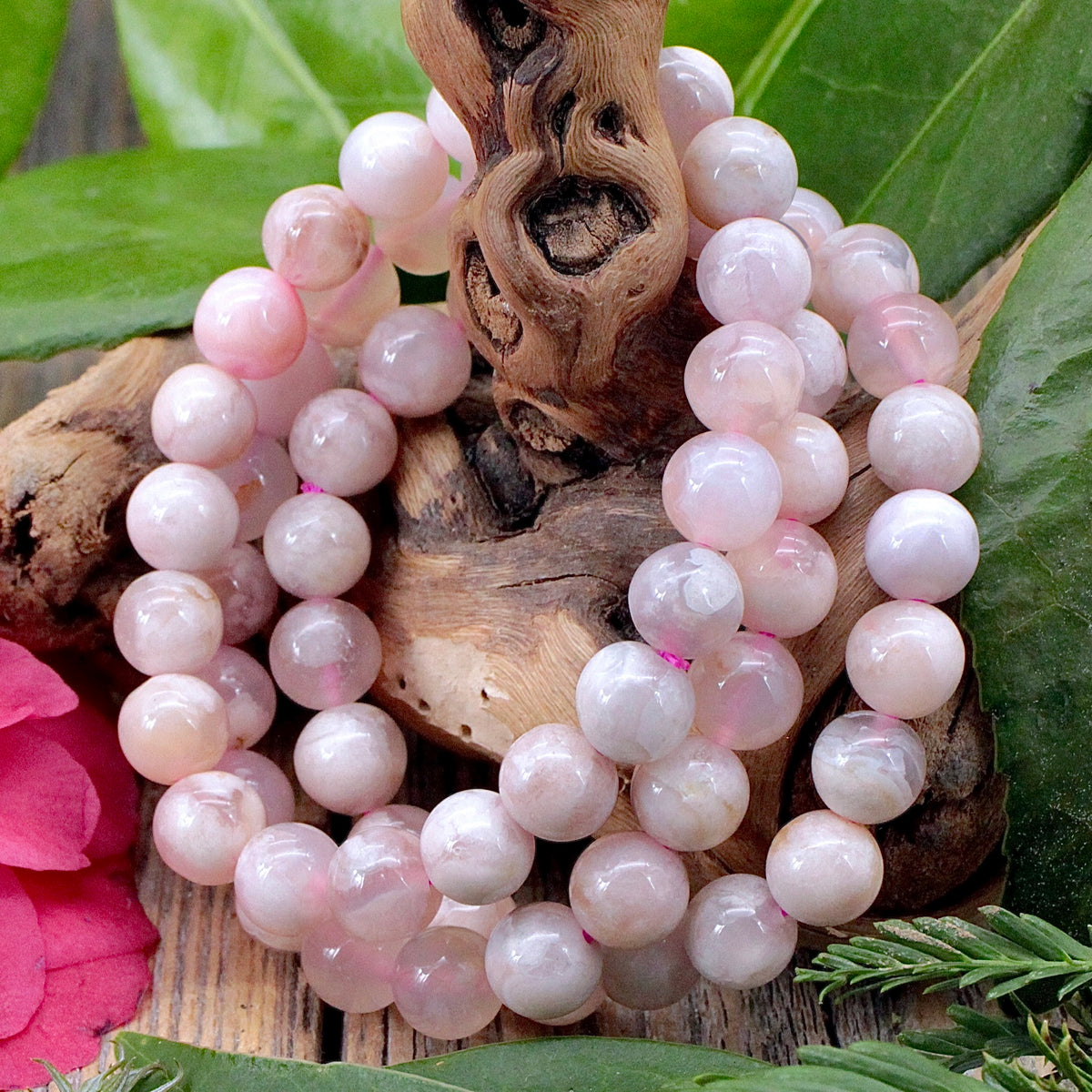 Flower Agate Bracelet - 8mm