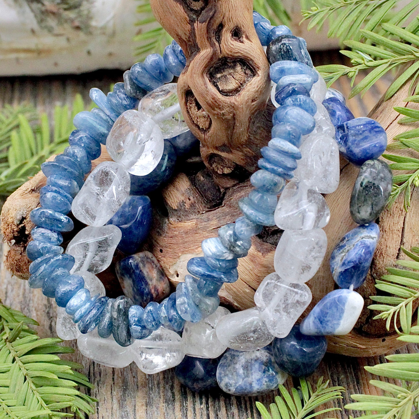 Wisdom, Freedom of Expression, Memory - Crystal Bracelet Intention Set