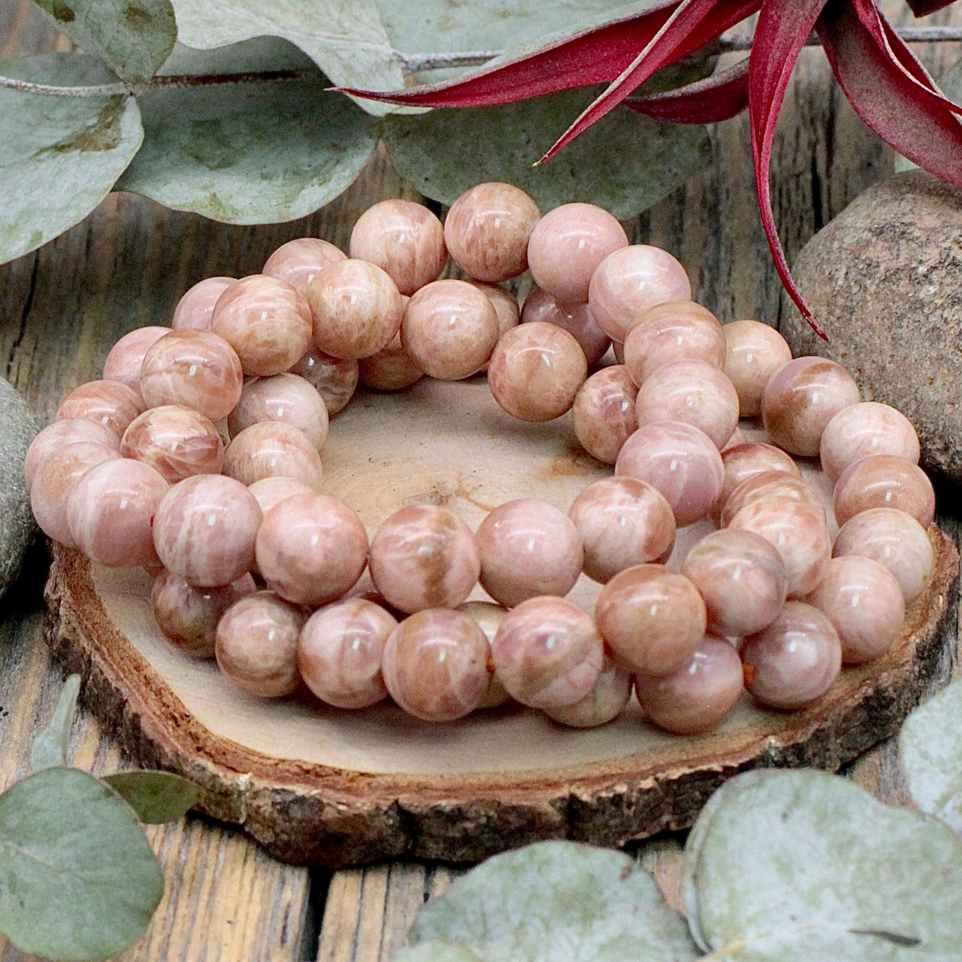 Peach Moonstone Bracelet - 10mm