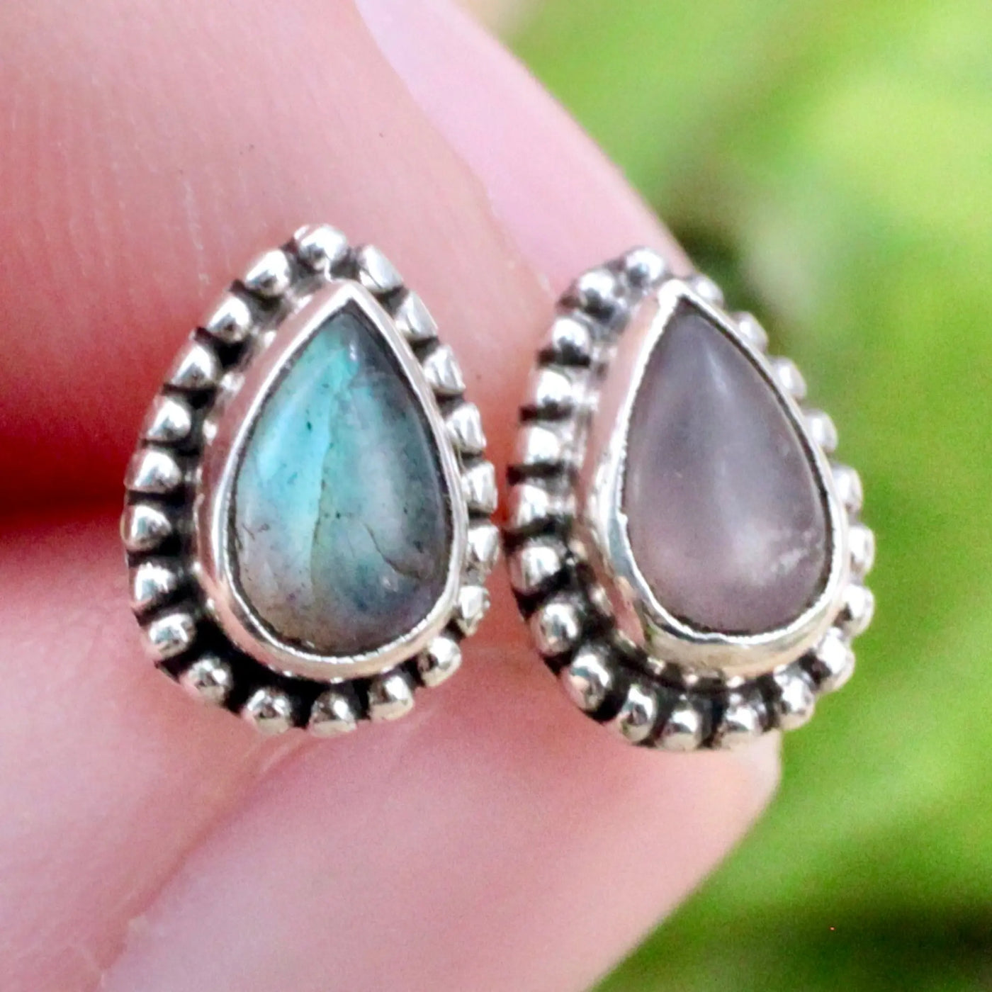 Labradorite Stud Earrings - Silverwork - Sterling Silver