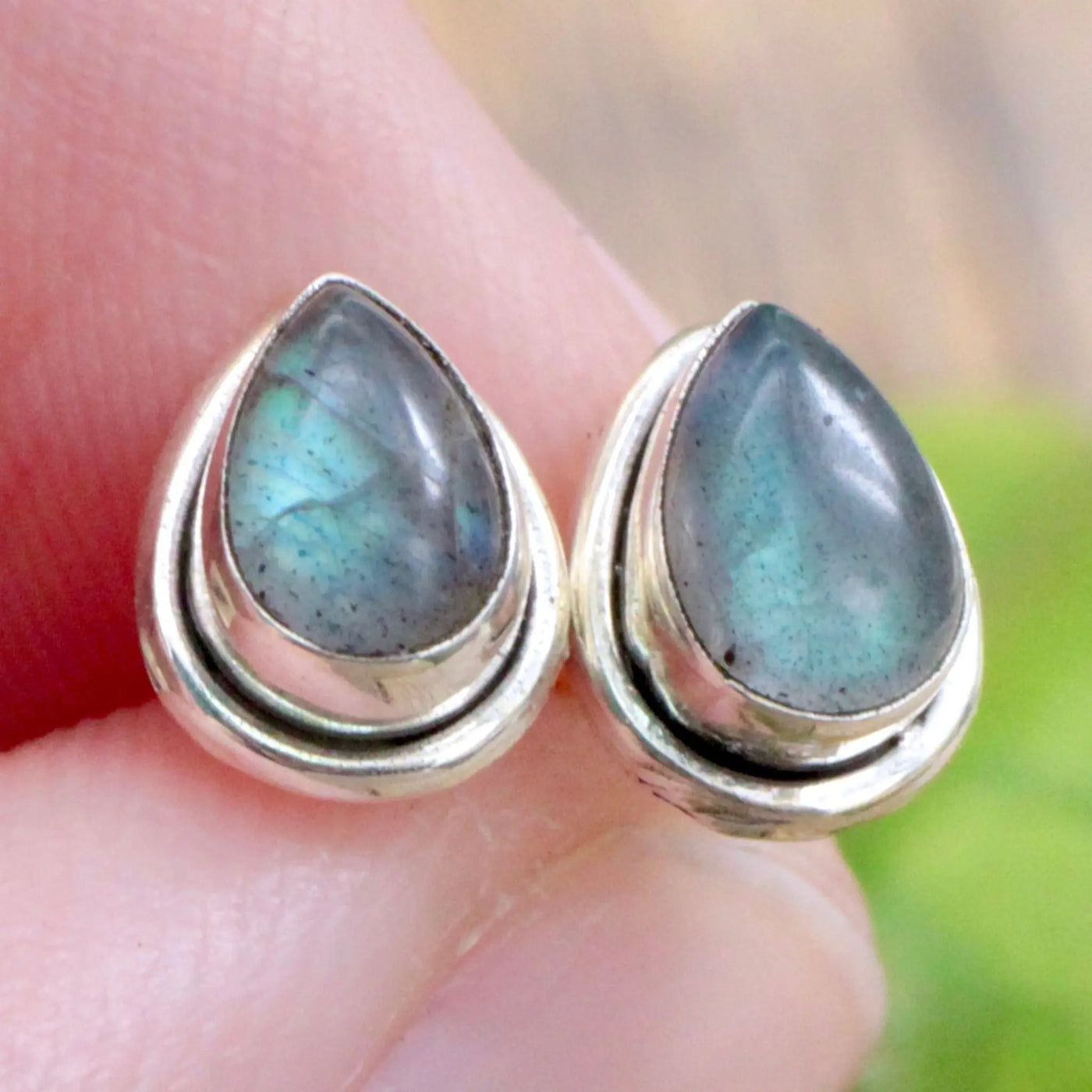 Labradorite Stud Earrings - Silverwork - Sterling Silver