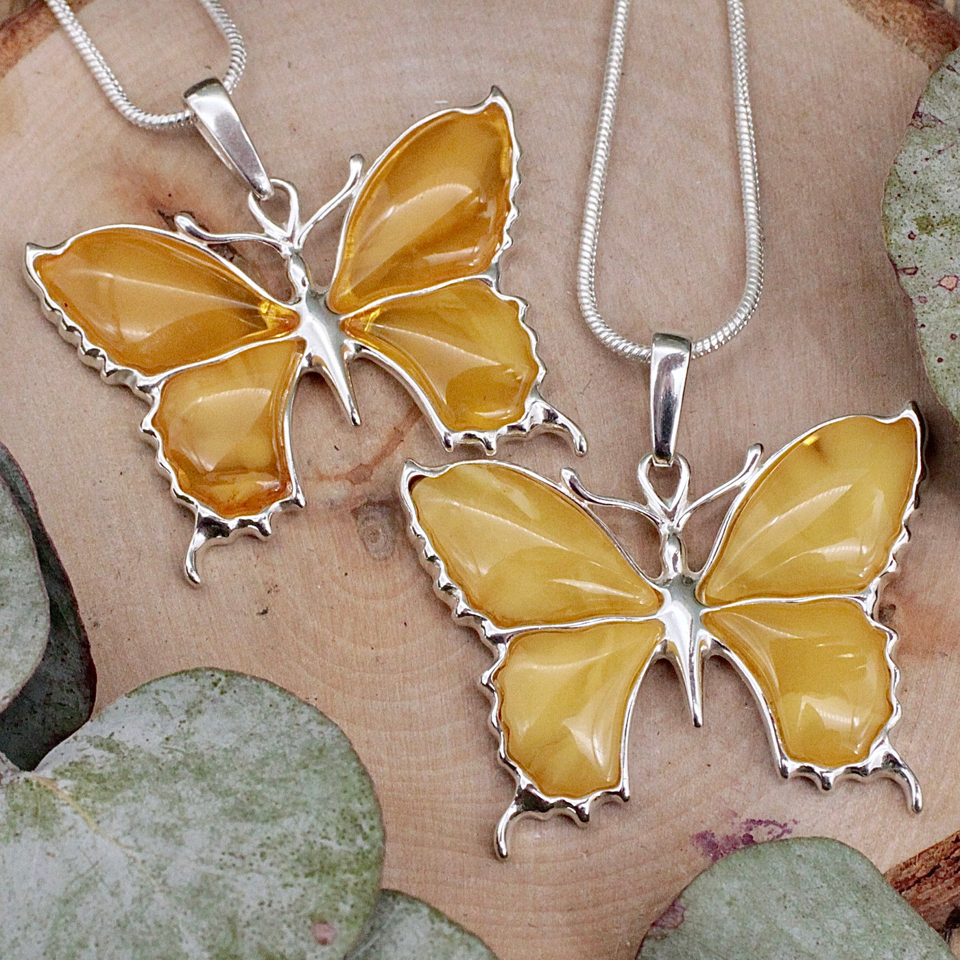 Amber Butterfly Pendant A