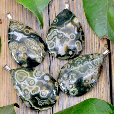 Ocean Jasper Pendant - Sterling Silver