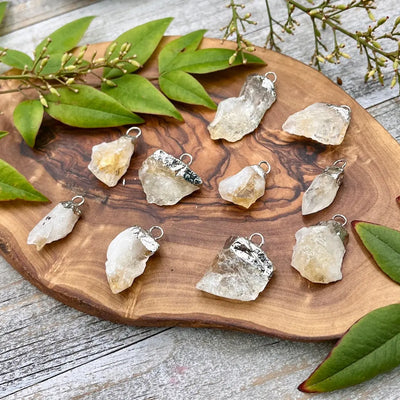 Small Rough Citrine Pendant