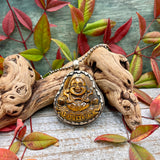 Tiger's Eye Laughing Buddha Pendant