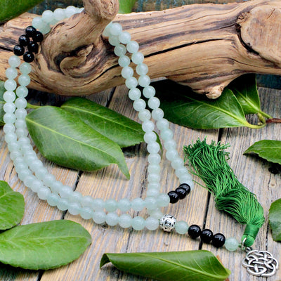 Green Aventurine and Black Onyx Mala