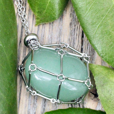 Green Aventurine Crystal Holder Necklace