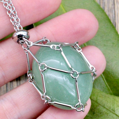 Green Aventurine Crystal Holder Necklace