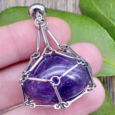 Amethyst Crystal Holder Necklace