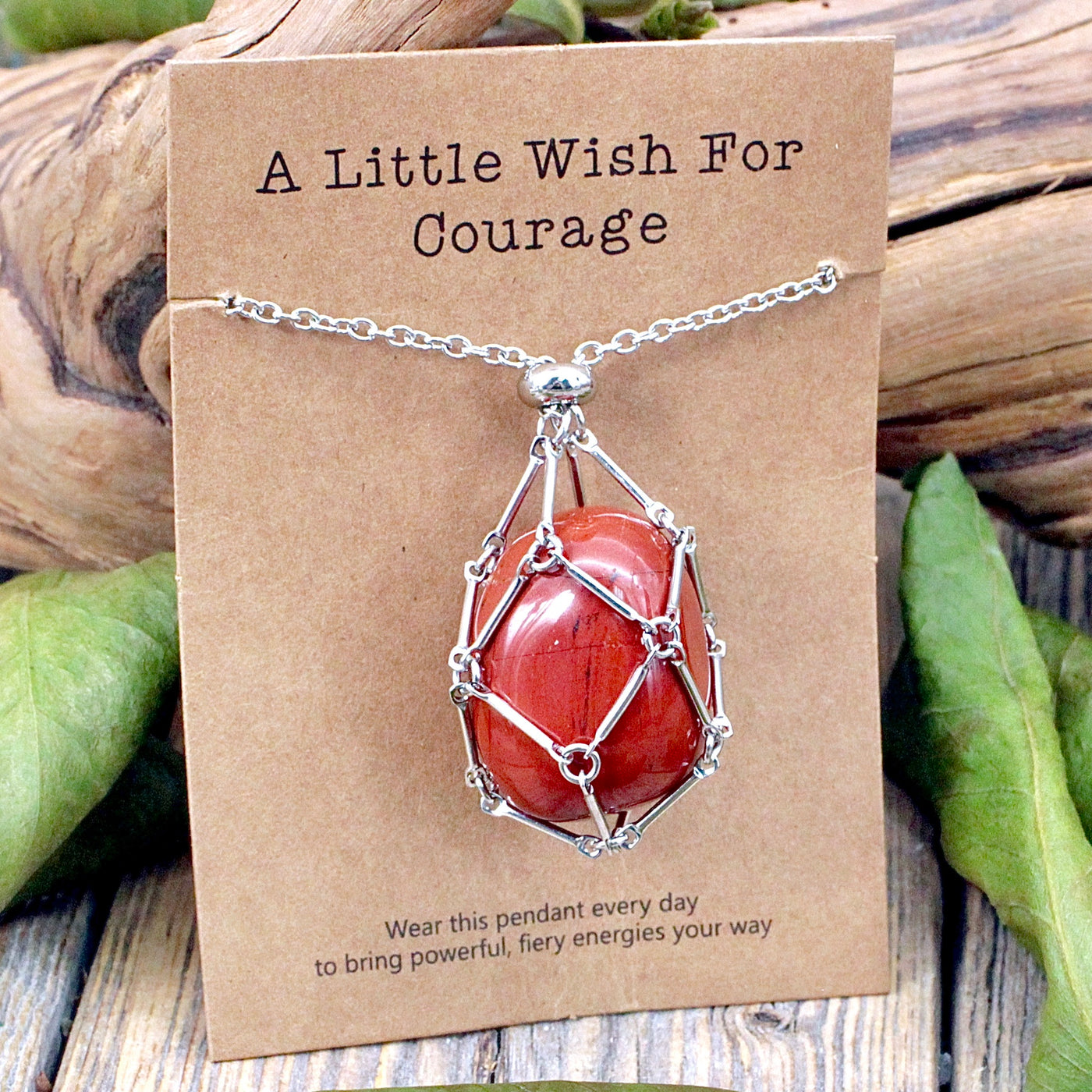 Red Jasper Crystal Holder Necklace