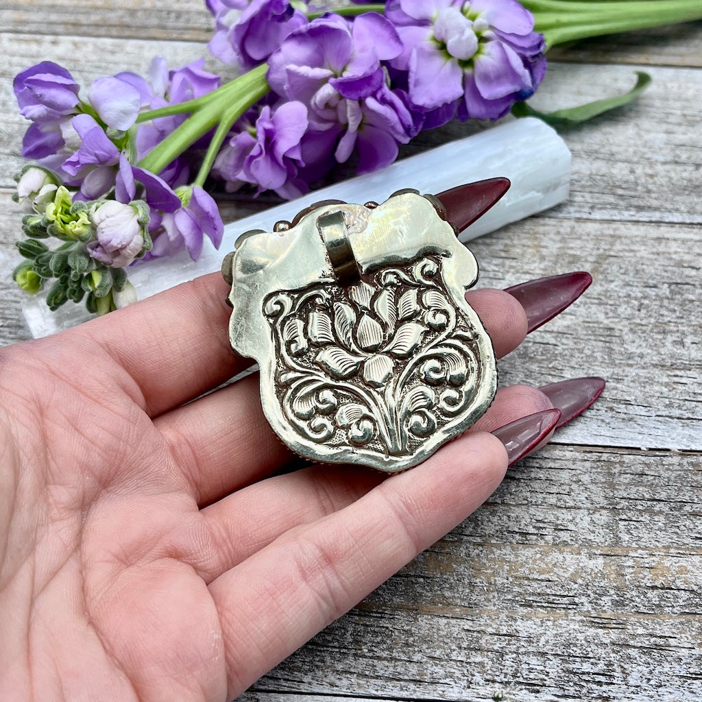 Labradorite Floral Tiger Pendant