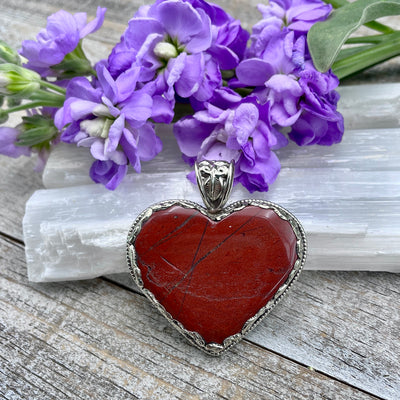 Red Jasper Heart Pendant