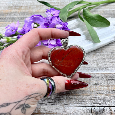 Red Jasper Heart Pendant