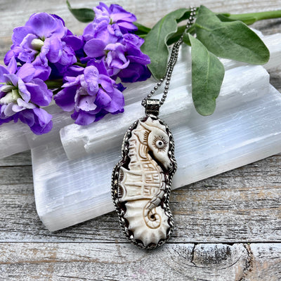 Bone Seahorse Pendant