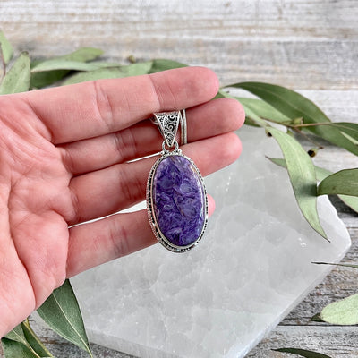 Charoite Pendant - Sterling Silver