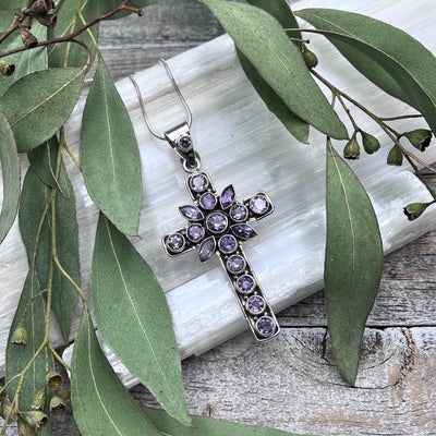 Fabulous Amethyst Cross - Sterling Silver