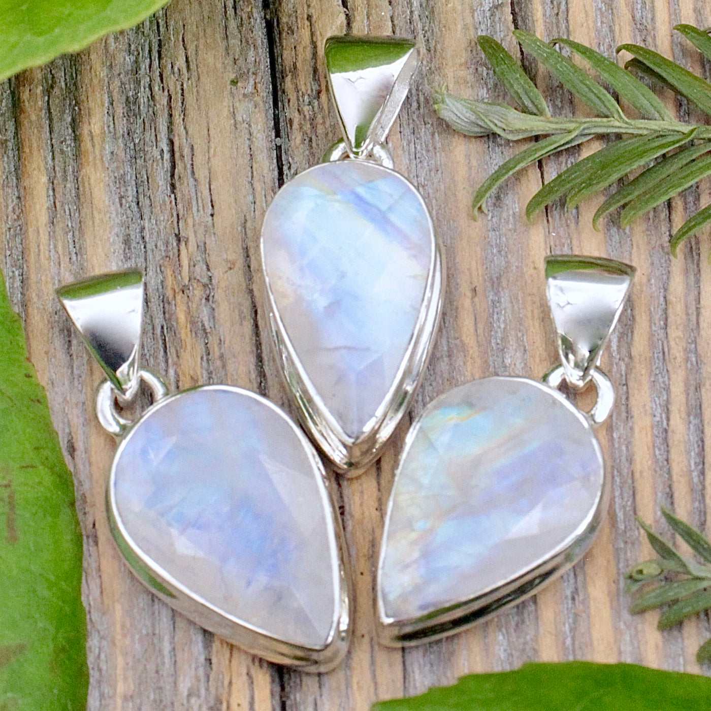 Rainbow Moonstone Faceted Pendant