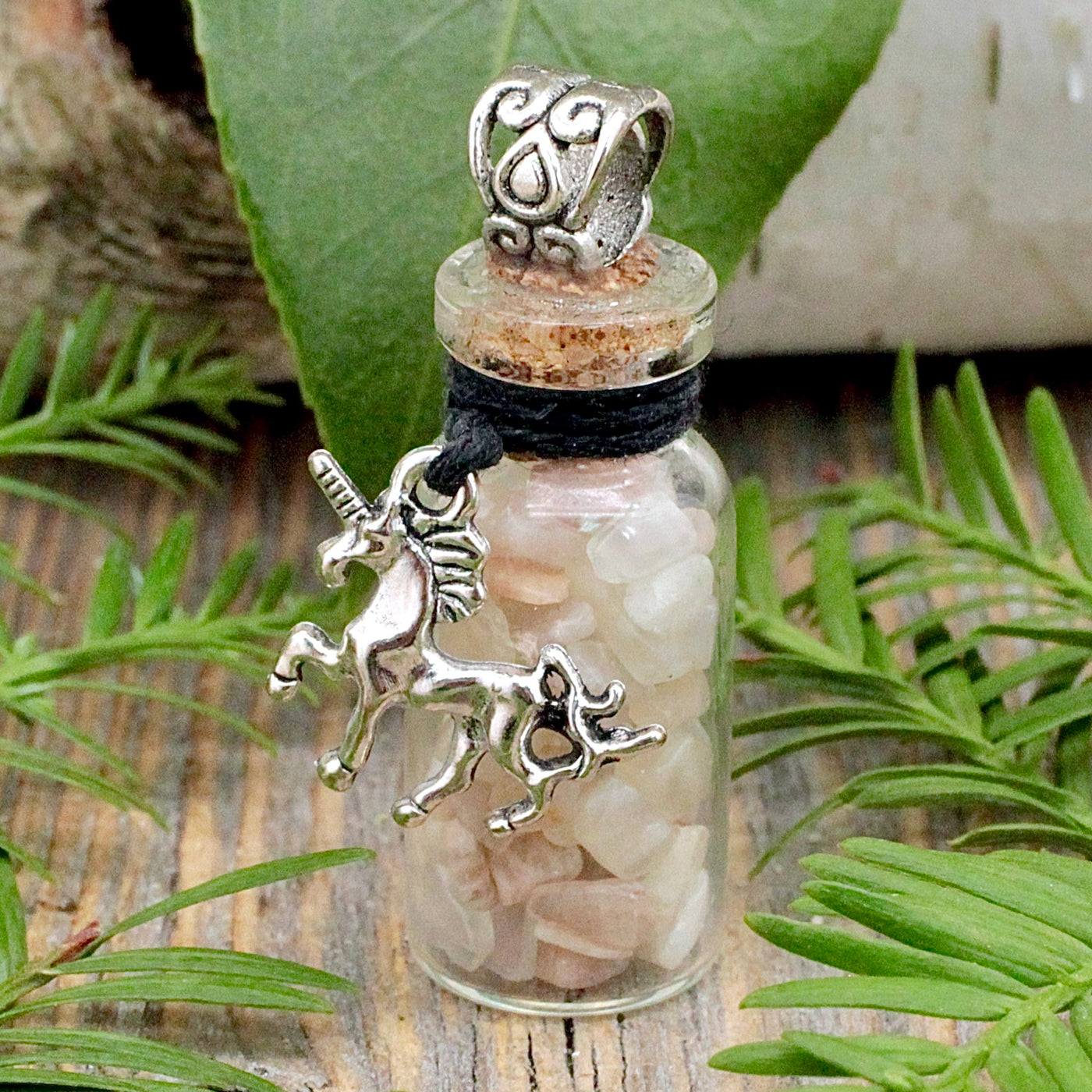 Mixed Moonstone Magic Spell Jar Necklace