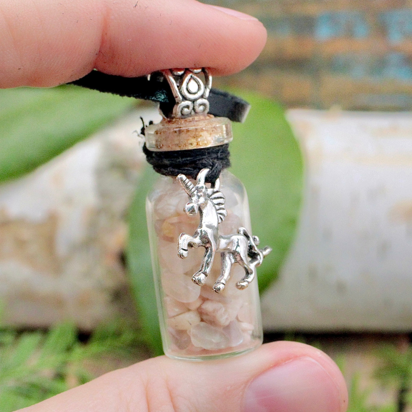 Mixed Moonstone Magic Spell Jar Necklace