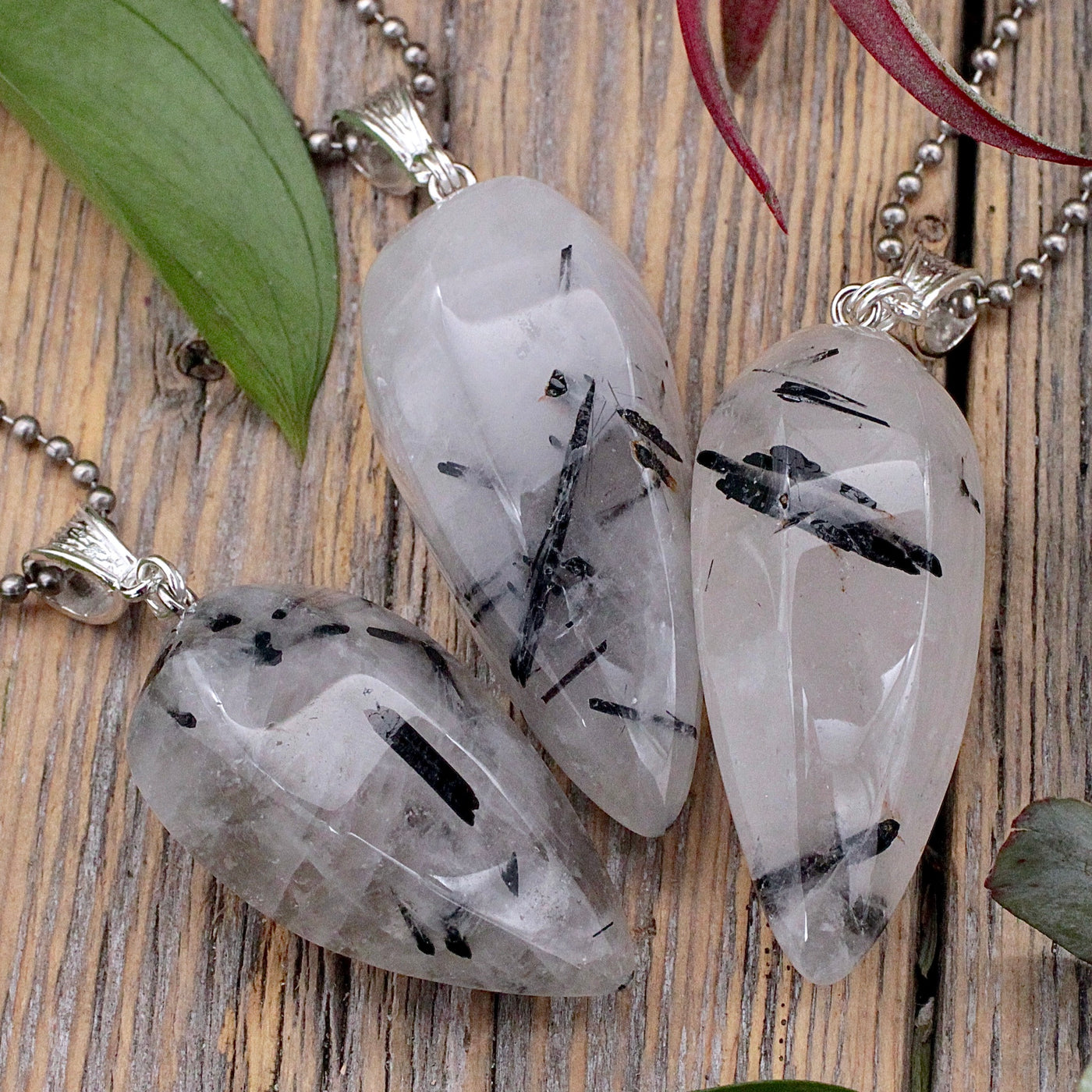 Tourmaline in Quartz Pendulum Drop Pendant